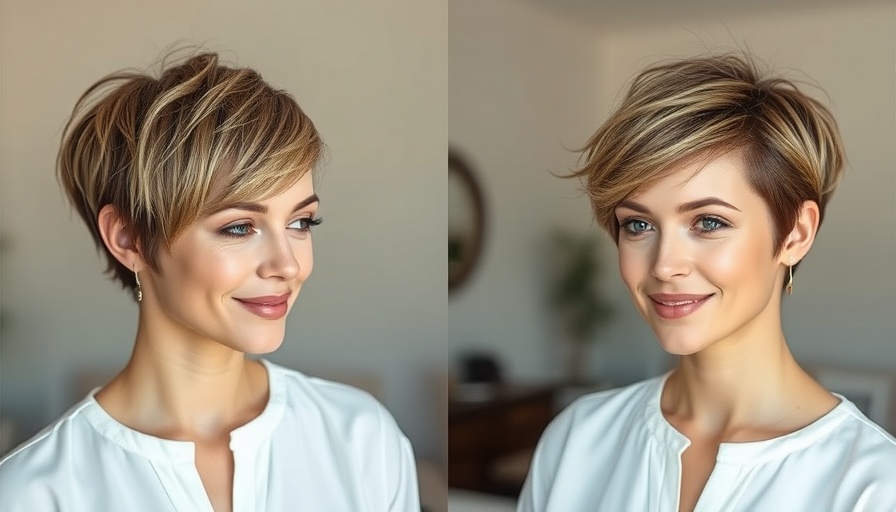 Before and after tousled pixie bob haircut for women over 40.