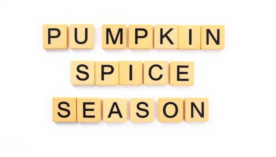 Pumpkin Spice Latte Season tiles on white background.