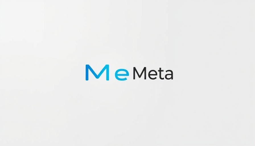 Minimalist Meta logo design on light background for branding.