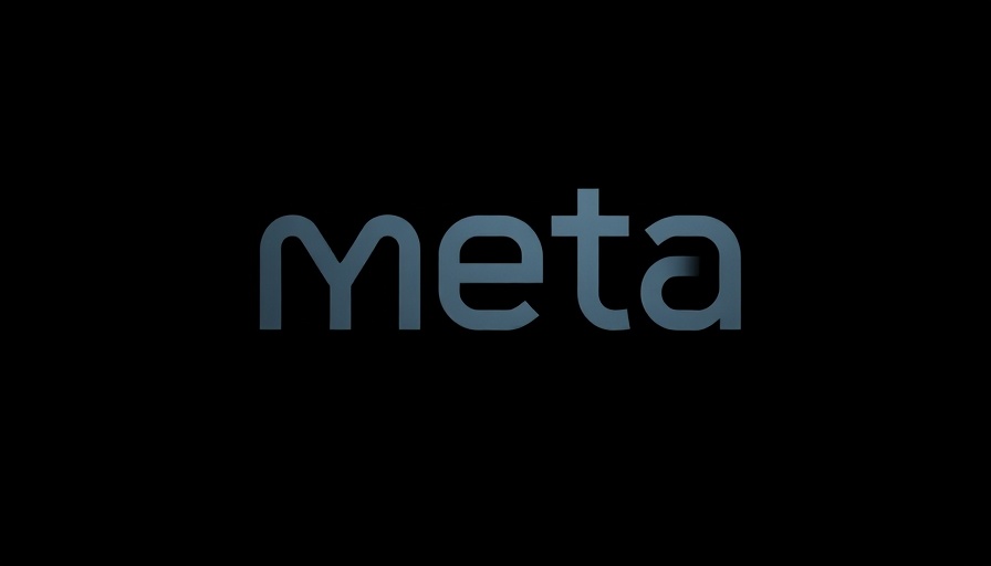 Futuristic Meta logo on a black background representing technology safety.