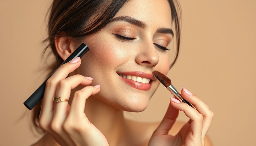 Makeup tutorials for mature skin featuring an elegant woman applying makeup.