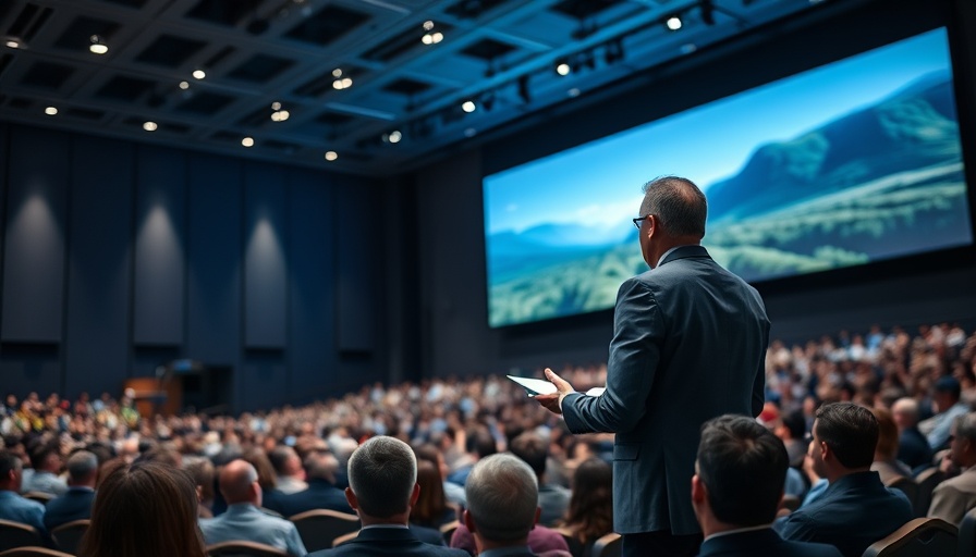 Speaker presenting at orthodontics treatment congress with a large audience.