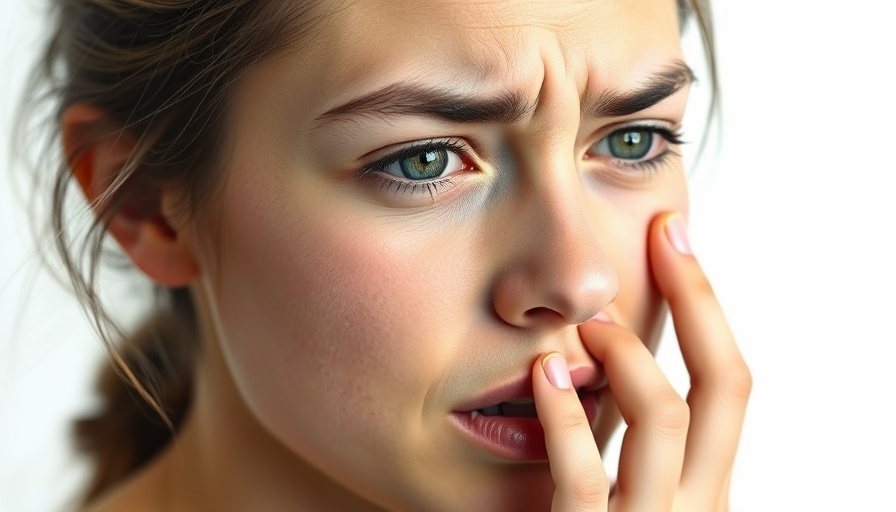 Woman experiencing tooth pain before wisdom teeth removal.