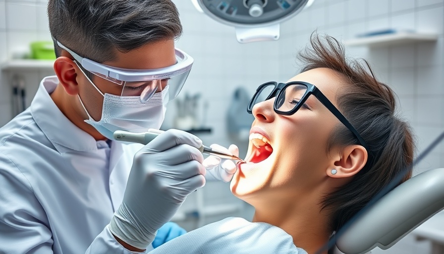 Dentist examining teeth for cavity under dental filling in modern clinic