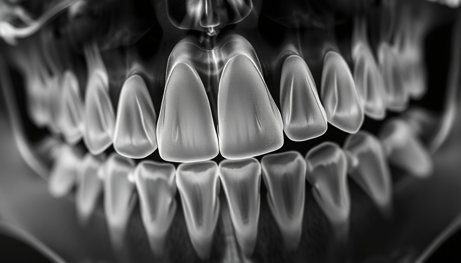 X-ray image showcasing dental structure, linked to restoring a smile with dental implants.