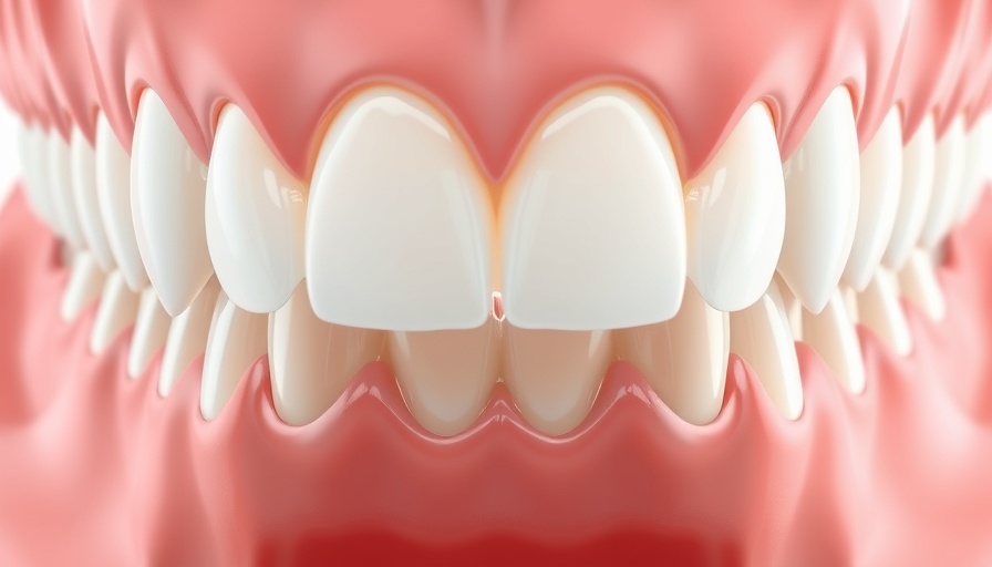Detailed 3D illustration of teeth showing gap, highlighting dental bonding for gaps.