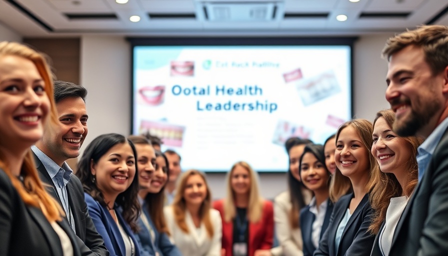 Diverse professionals at oral health leadership conference.