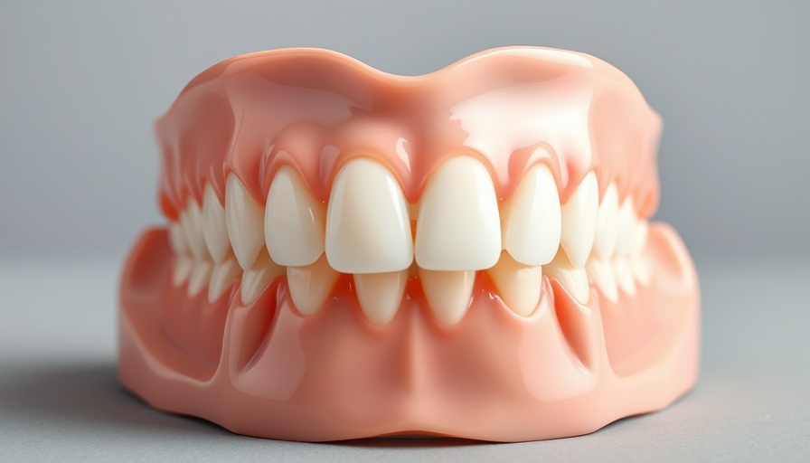 Artificial dentures illustrating microplastics in dental health.