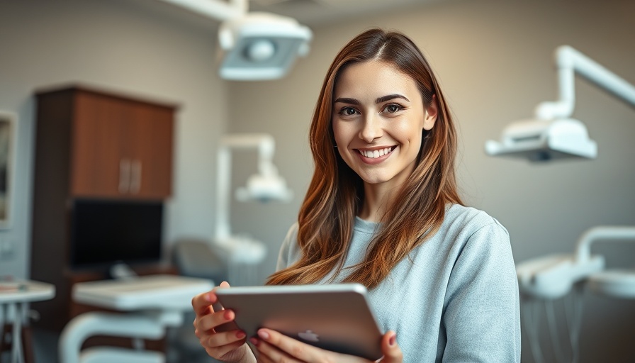 Young woman in dental office embracing digital transformation