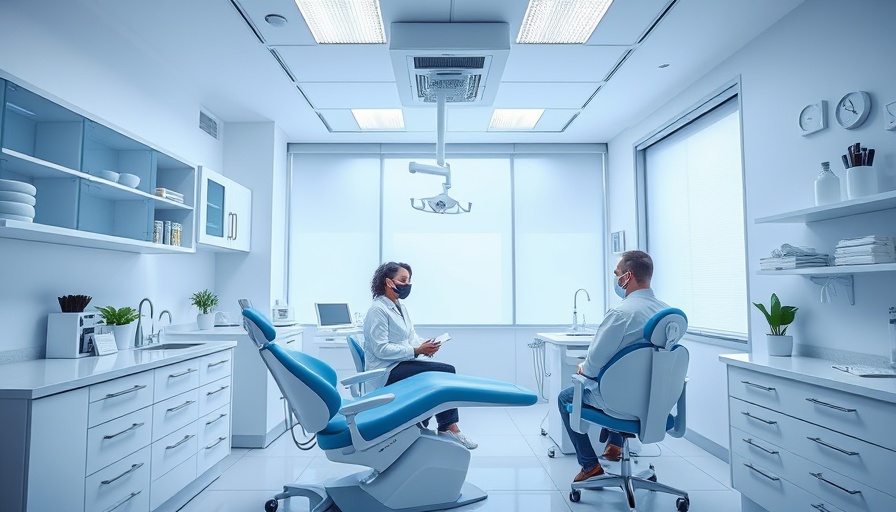 Modern dental office with dentist and patient interaction, cosmetic dentist near me.