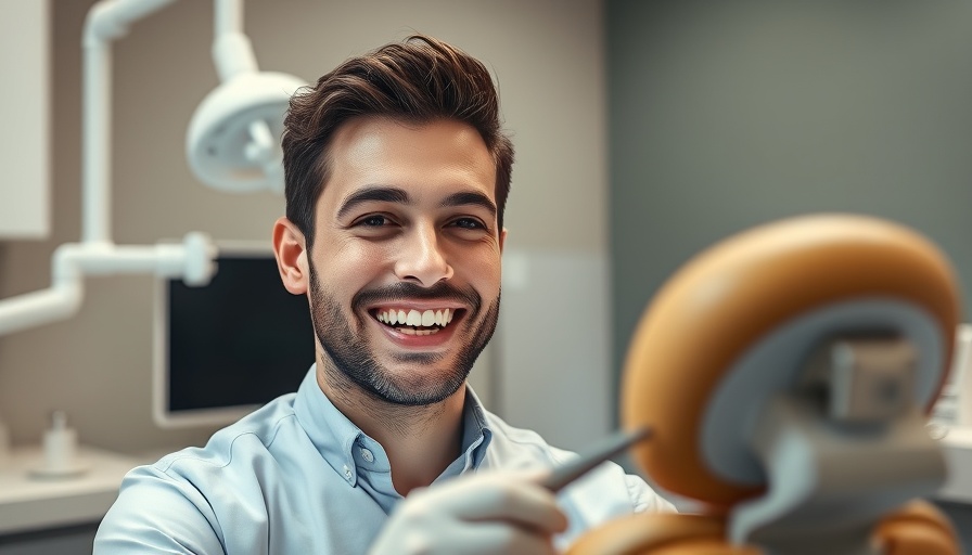 Young man smiling during a cosmetic dentistry consultation