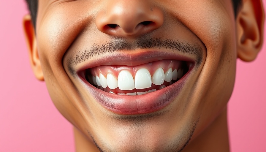 Close-up of a young man's smile with professional teeth whitening.