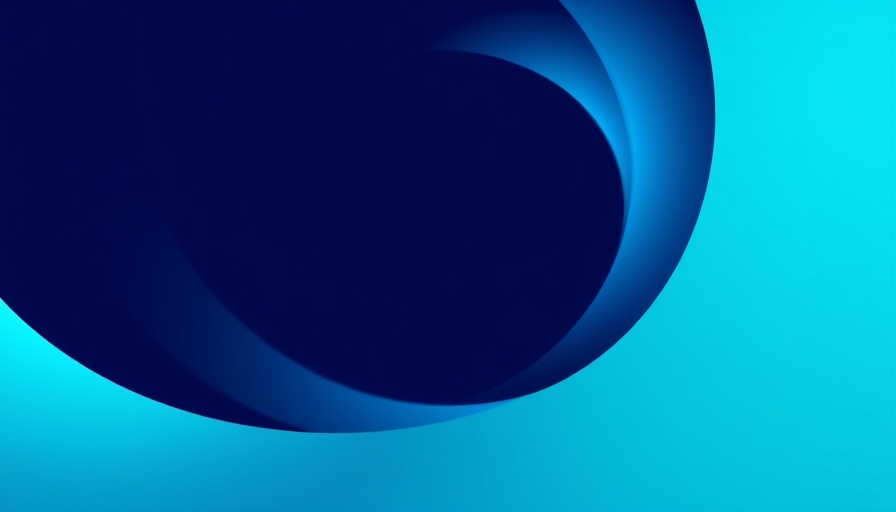 Abstract blue and teal logo design with smooth gradients.