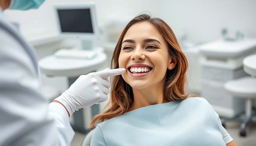 Young woman receiving a smile makeover in dental chair.