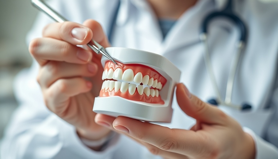 Close-up of orthodontic model in hands, illustrating common myths about orthodontic treatment.