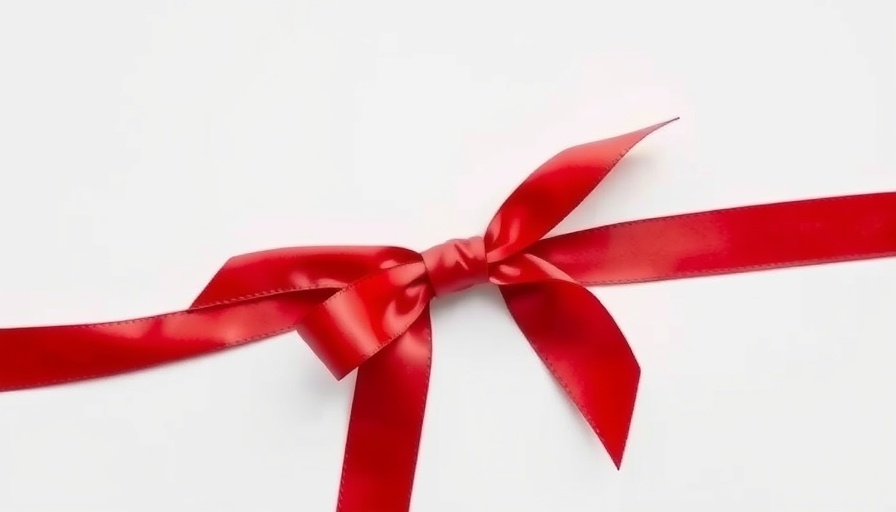 Elegant red bow on a white background, symbolizing clarity.