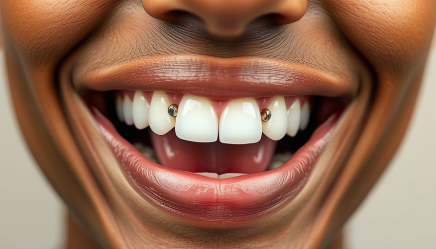 Close-up showing dental implants for a broken tooth in a smile.