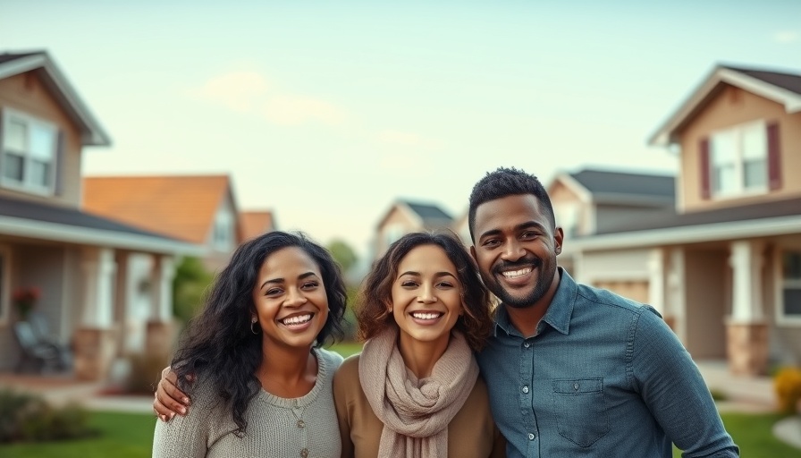 Happy family representing property market trends in a suburban area.