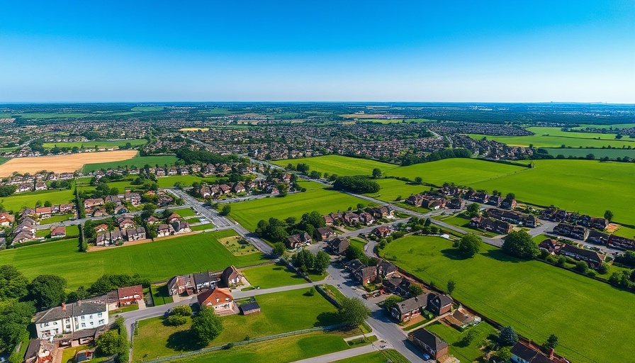 Aerial view of Mount Barker housing development with fields and housing.