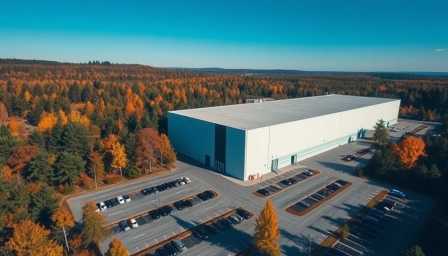 Cold storage facility in forest, representing market growth.