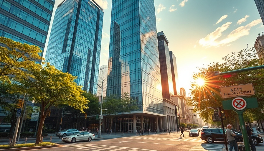 Modern skyscraper at Miami intersection showcasing Amazon expansion in real estate.
