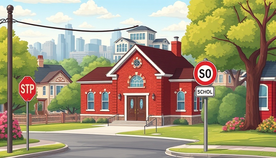 Illustration of suburban Melbourne school zone influencing property market.
