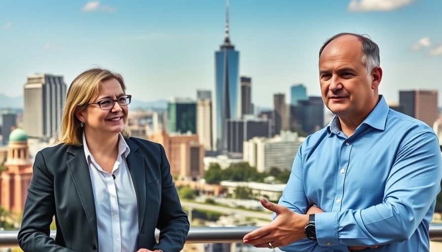 Melbourne property market discussion with city skyline background.