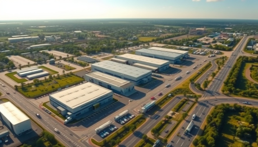 Chancerygate logistics park with warehouses and parking.