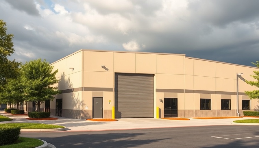 Modern industrial real estate Knoxfield with marked boundaries.