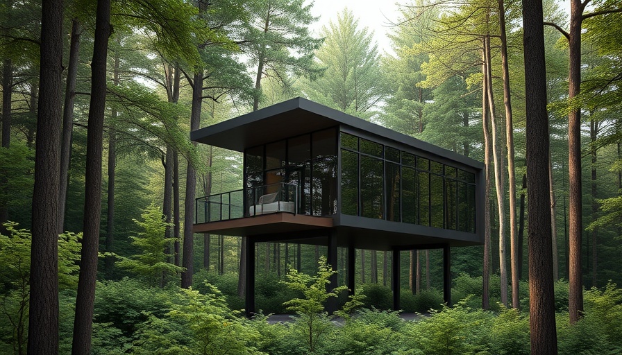 Modern spaceship cabin design in Australia's forest with mirrored facade