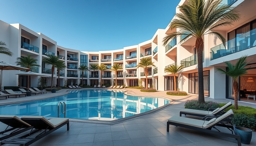 Ashbury Terraces Grand Opening: Luxurious poolside with modern apartments.