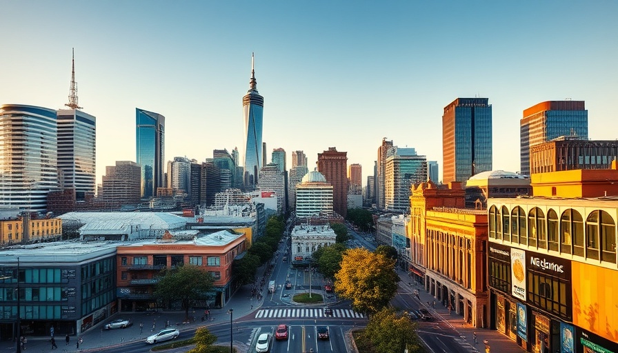 Melbourne cityscape showing the impact of rate cut on house prices.