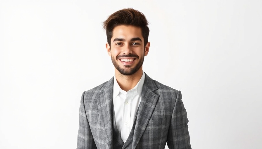 Confident young man in suit for investment property in Australia.