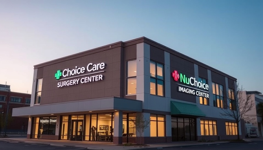 Montecito medical office building with illuminated signs at dusk.