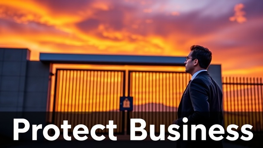 Modern automatic gate at sunset symbolizes business protection and security.