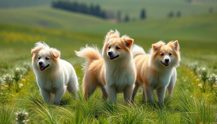 Fluffy dogs embracing nature, a scene of balanced lifestyle routine.