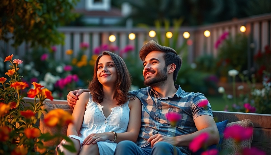 Relaxed couple enjoying summer in a mosquito-free garden.