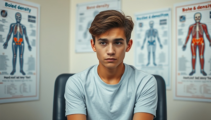 Concerned young adult reflecting on bone health issues in a medical setting.