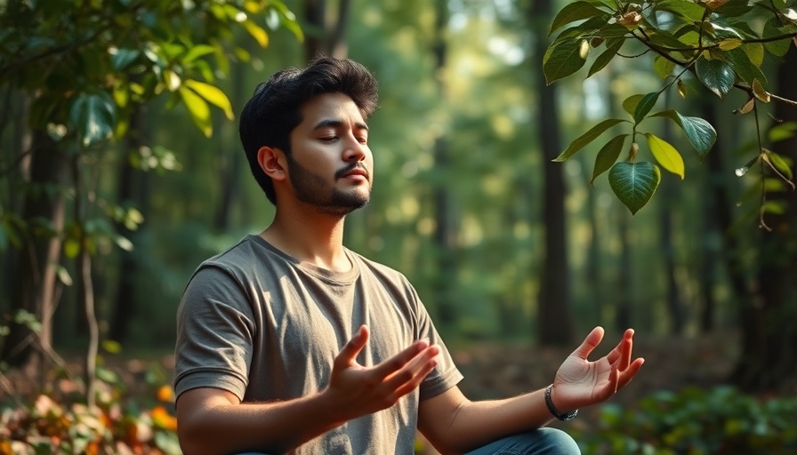 Meditation for decision making in a tranquil forest.