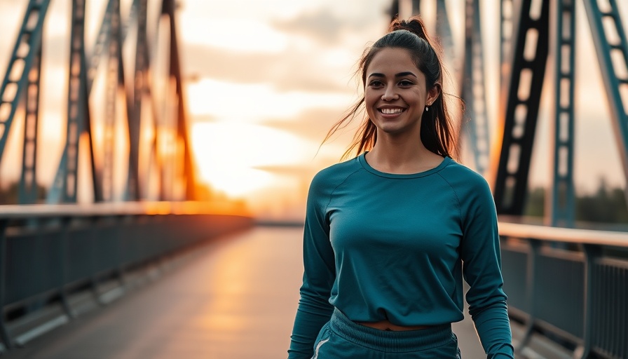 Young woman embraces body neutrality and weight loss on sunset walk.