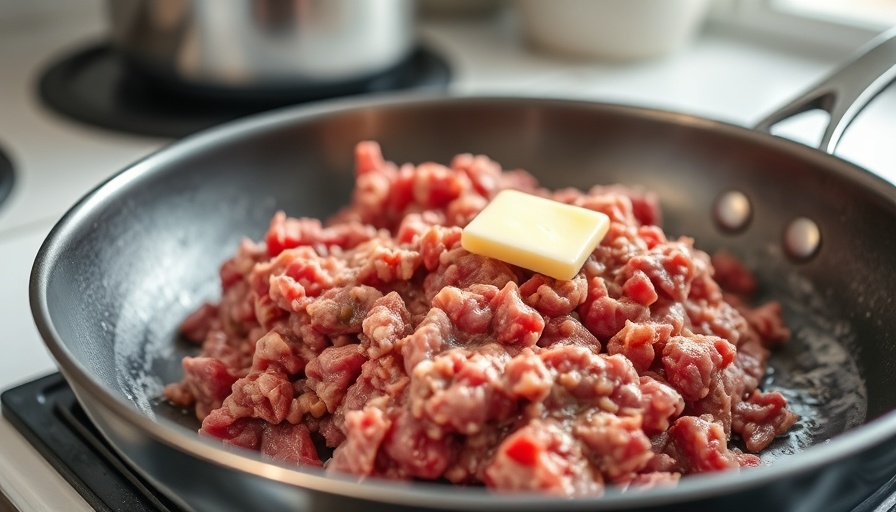 Beef and Butter Fast Day 2 preparation in frying pan.