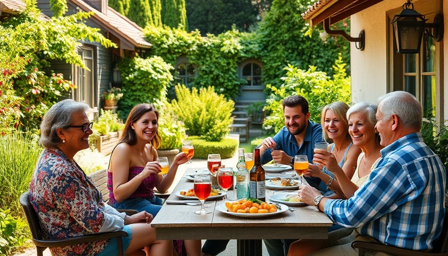 Relaxed group gathering outdoors as part of a low-key summer checklist.