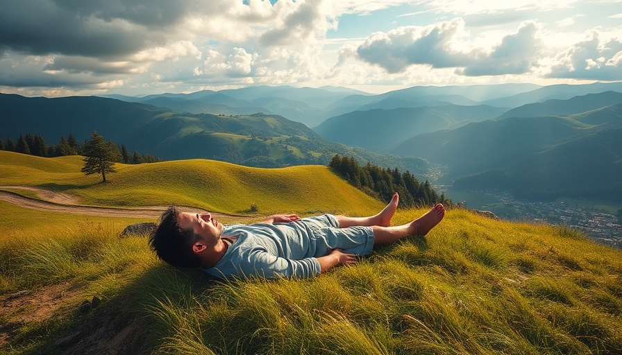 Individual practicing mindfulness on a hill, mindfulness practices for self-care.