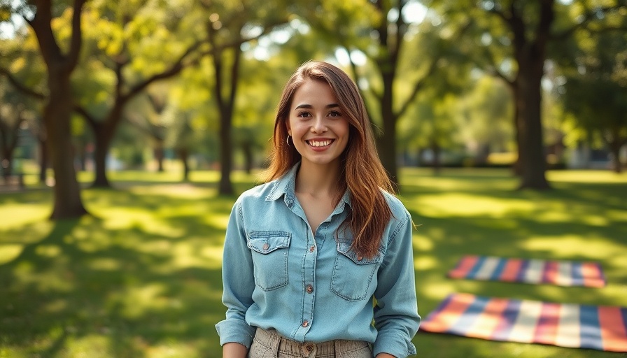 Casual young woman in denim enjoying a sunny day outdoors, modern lifestyle tips.