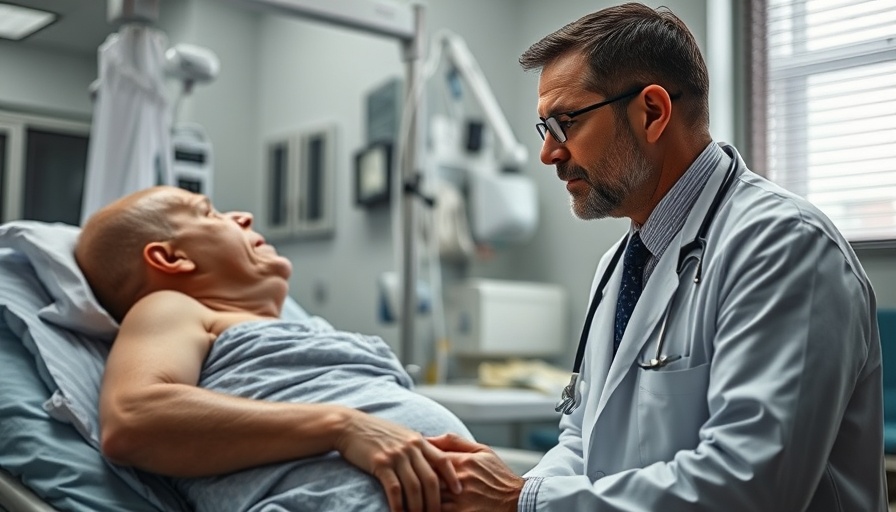 Doctor discussing type 5 diabetes and malnutrition with patient in hospital.
