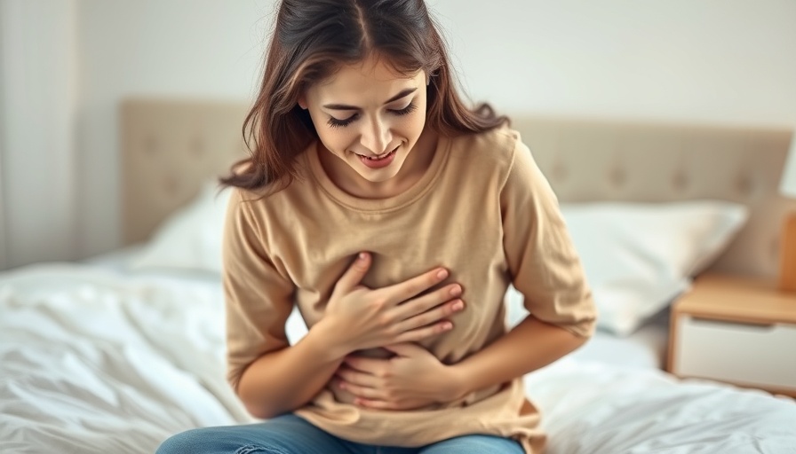 Woman experiencing stomach discomfort, linked to Nutrition Tips for Healthy Living.