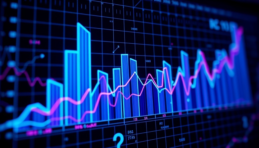 Futuristic 3D business chart highlighting emerging business trends.