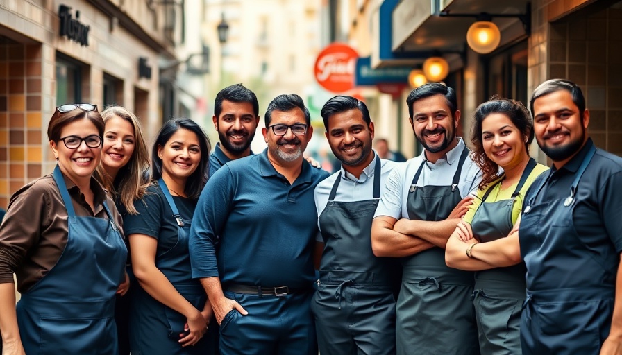 Restaurant staff posing together, showcasing unity and resilience.