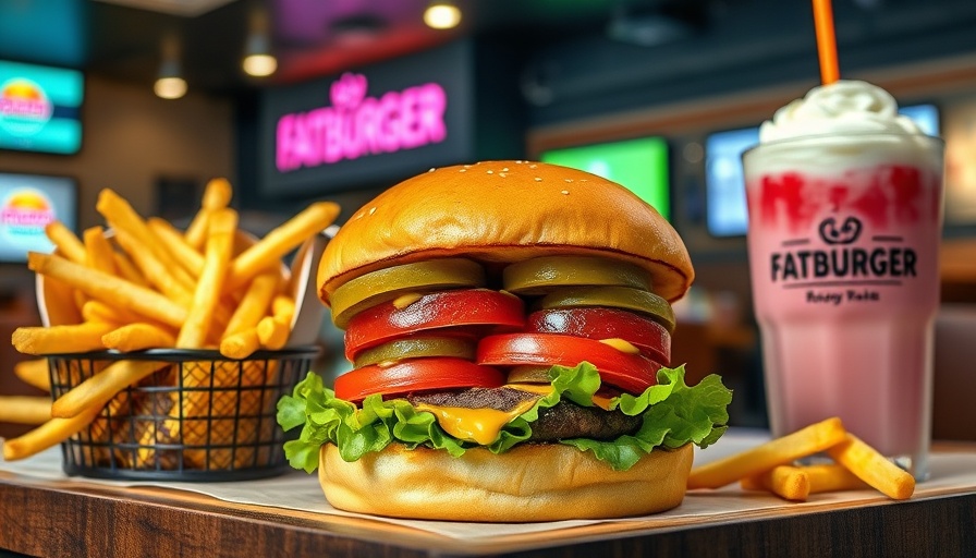 Delicious burger, fries, and shake at Fatburger.