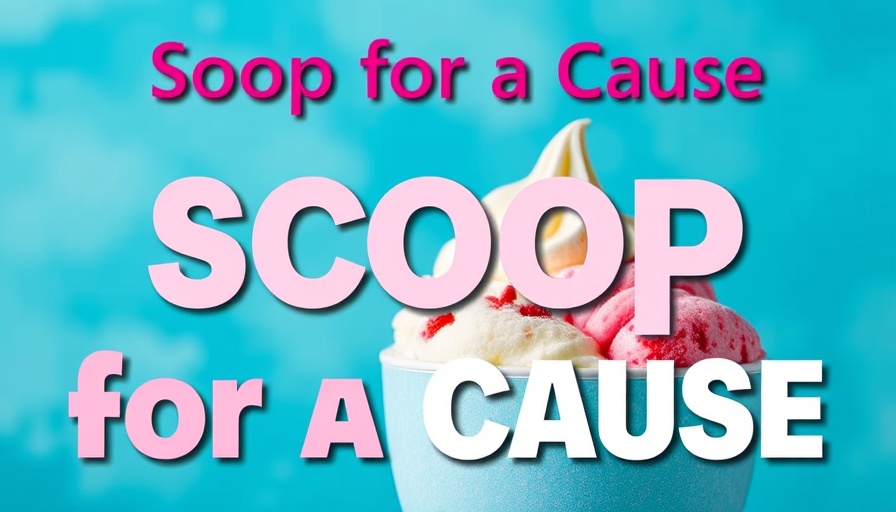 Charity event poster for 'Scoop for a Cause' featuring ice cream.